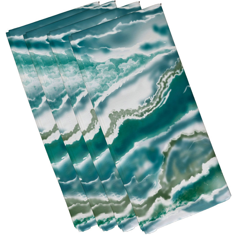Lolo Polyester Abstract Square Napkin, Icicle