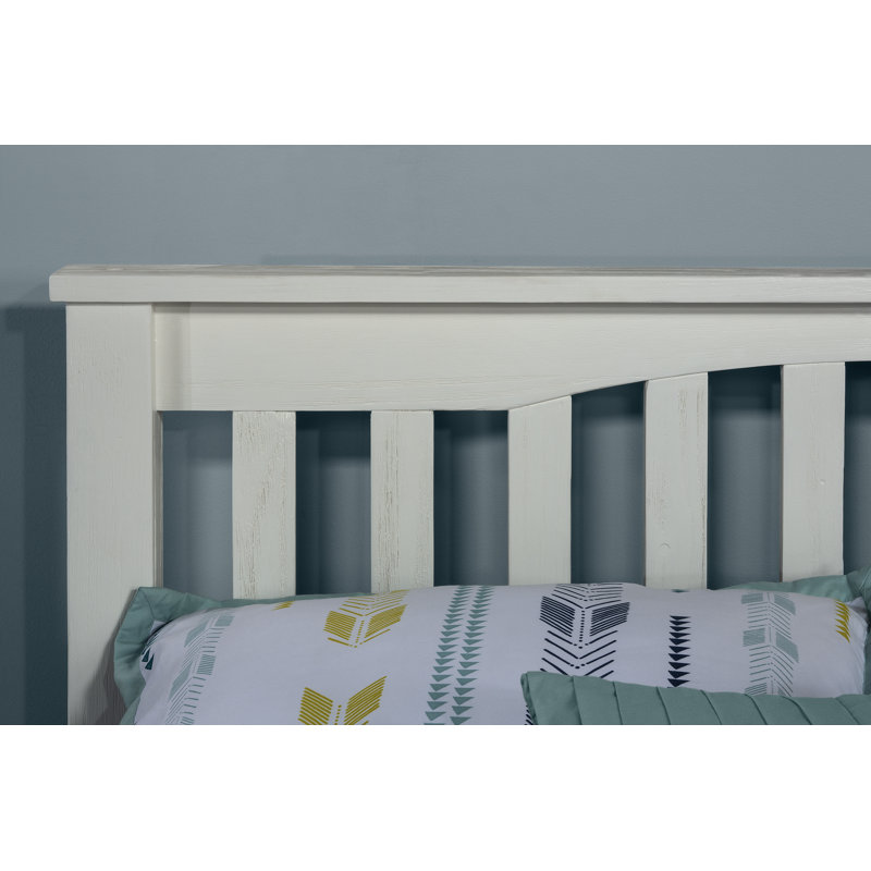 Lit standard en bois massif Mateo, Double, Blanc