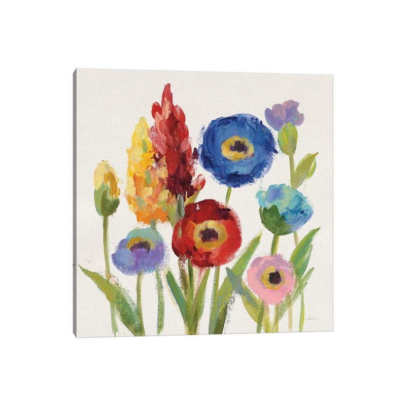 Wild Garden I by Silvia Vassileva - Wrapped Canvas Painting, 18cm H x 18cm W