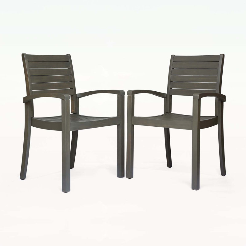 Charming Stackable Outdoor Chair Set for Relaxing and Entertaining, Grey