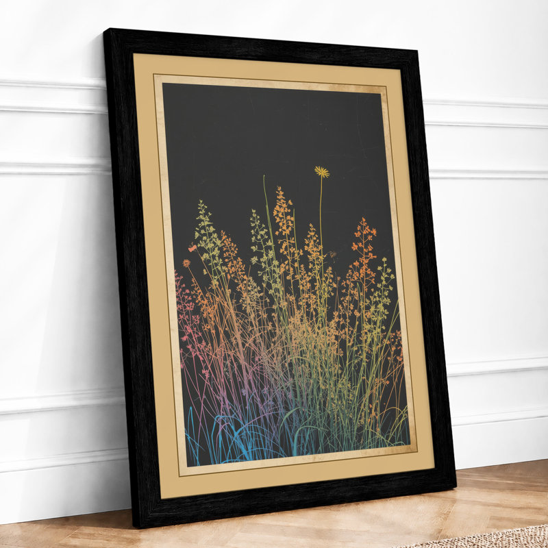 Wildflower Study Botanical - Framed Print, A1 - 84.1 x 59.4 cm, Black