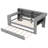 Twin Size Storage Platform Bed with Trundle, LED Lit Headboard, Charging Station and Built-In Desk-165206514