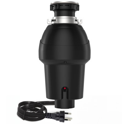 Broyeur à déchets 3 / 4HP noir mat, broyeur ultra-silencieux en acier inoxydable à 4 étapes, broyeur de déchets alimentaires à alimentation continue avec interrupteur d'air