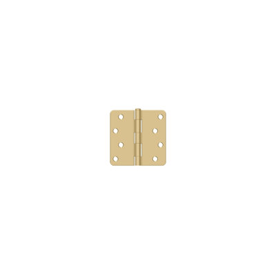 Deltana S44R4BK4 4" x 4" x 1/4" Radius Hinge, Residential in Brushed Brass Pair
