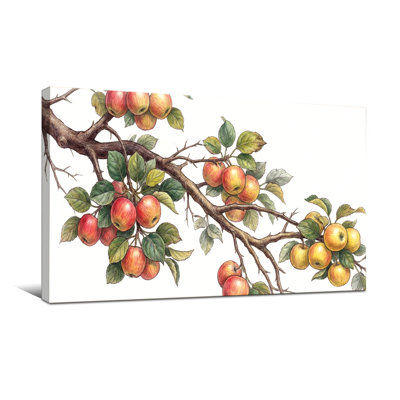 Branche de pommier avec plantes et fleurs