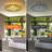 4-Light 19.7" Dimmable Tiffany Glass Flush Mount