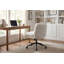 Chaise de bureau à pieds croisés sans accoudoirs, chaise de bureau ergonomique pivotante plus large et ajustée pour le bureau à domicile, coiffeuse
