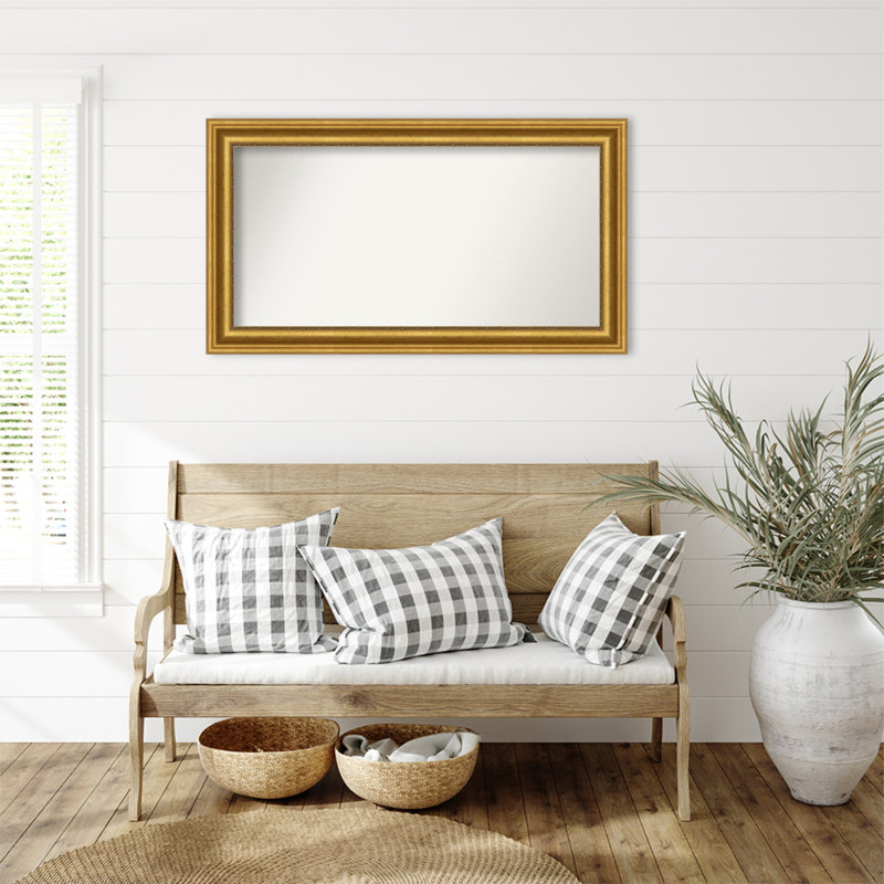 Miroir de salle de bain Jashawna, 26,75 po x 47,75 po, Doré