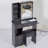 Small Size Left Drawer Desktop Vanity Table + Cushioned Stool, 2 AC+2 USB Power Station, Hair Dryer Bracket, Extra Large Touch Control Sliding LED Mirror, Tri-Color Switching, EPA,GCC,UL Certificate-106678272