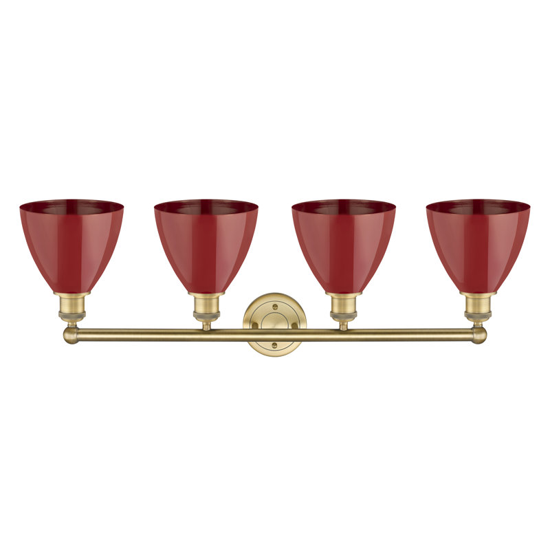 Alquin 4 - Light Dimmable Vanity Light, Red, Brushed Brass