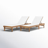 Scheiner 24'' Outdoor Acacia Chaise Lounge