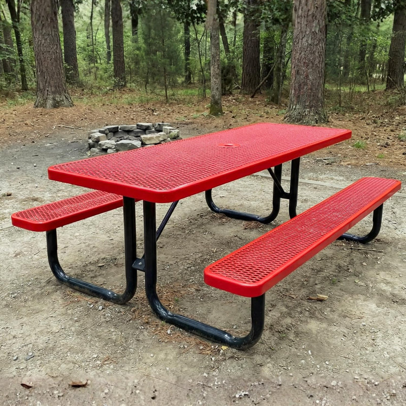 Table de pique-nique rectangulaire de 1,83 m (6 pi), extensible, rouge, 6ft Rect, Expanded, Rouge