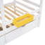 Lit simple superposé au-dessus d'un lit blanc avec fonction de sommier - Bois massif robuste pour une chambre à coucher distinctive et polyvalente-130040665