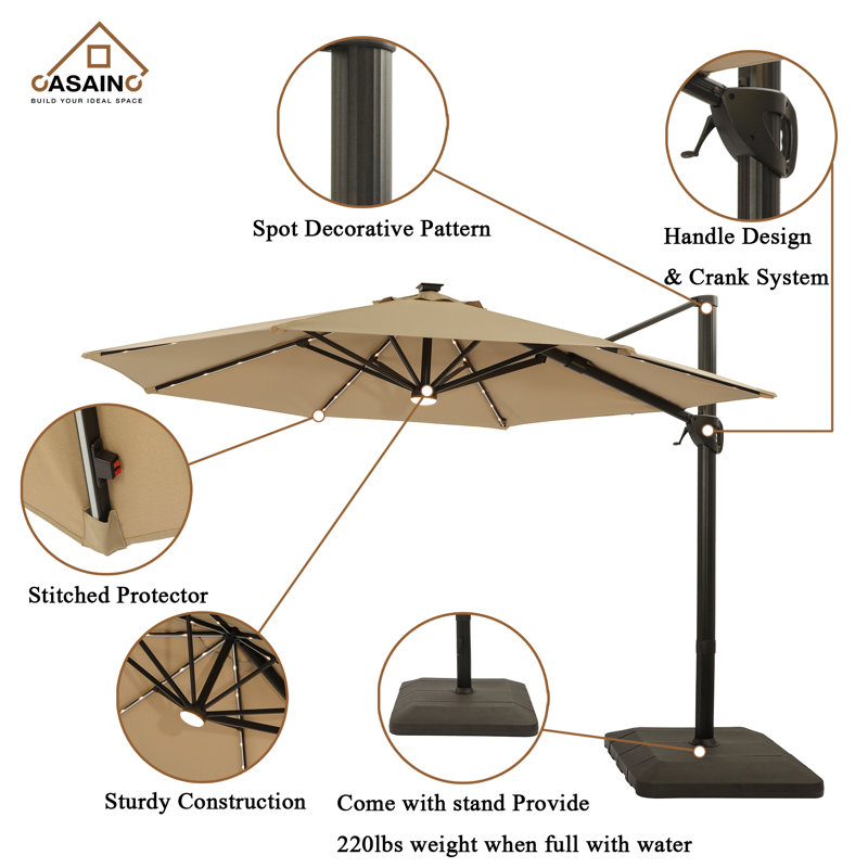 Parasol de marché en porte-à-faux 10 '8 ", Beige