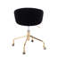 Chaise de travail en métal doré et velours noir-1125917538