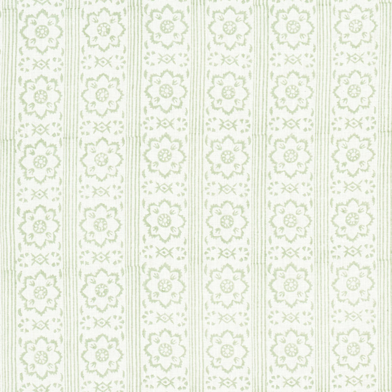 Sunda Hand Blocked Print Fabric, Sage