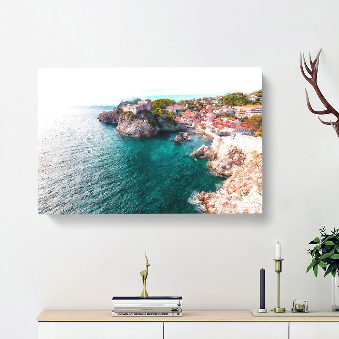 Walls of Dubrovnik in Croatia - Wrapped Canvas