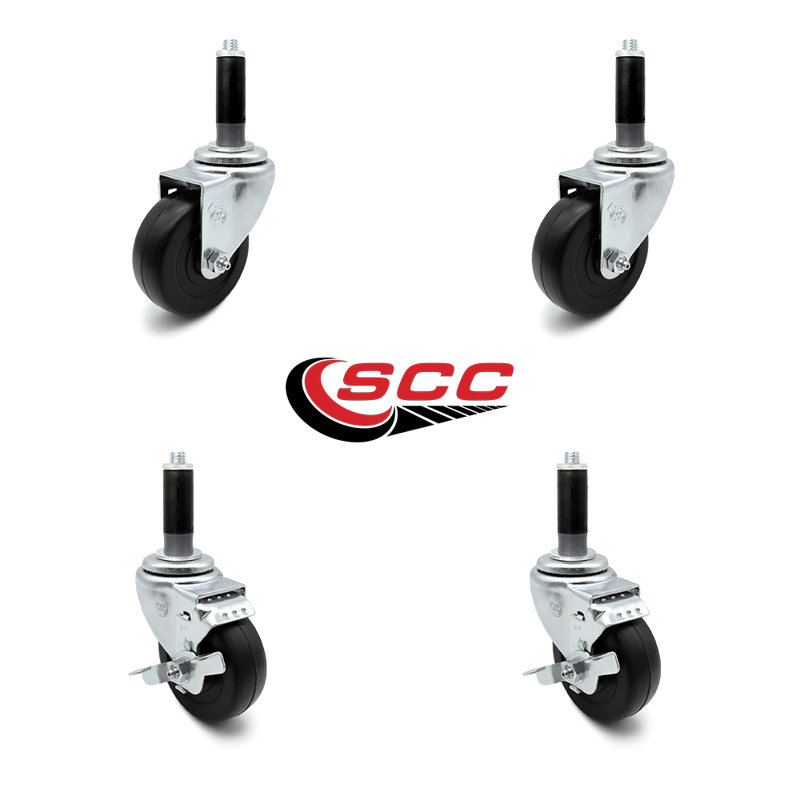 4-Piece Hard Rubber Caster Set