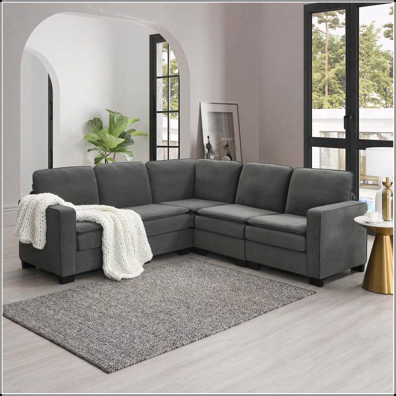 89*89" Oversized Velvet Modern Sectional Sofas