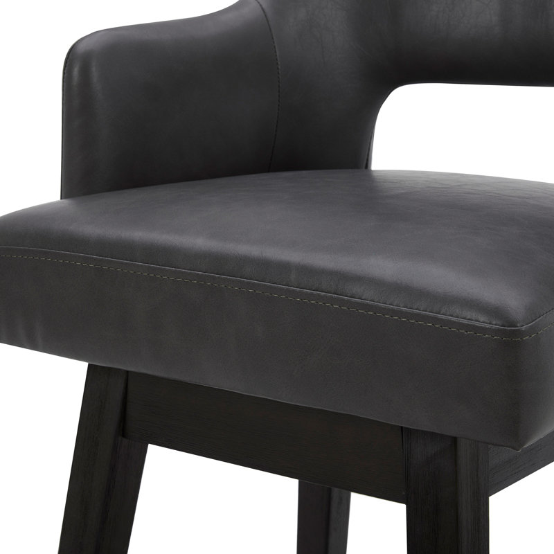 Bethine Swivel 26'' Counter Stool, Retro Gray