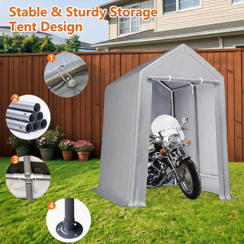 Abri d'auto robuste et imperméable, 140" H x 72" W x 96" D