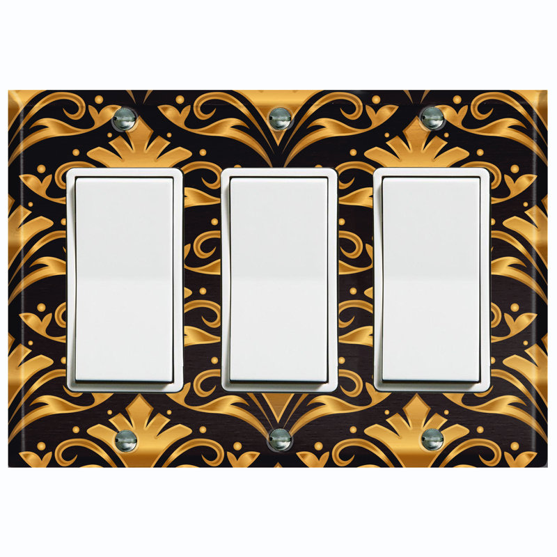 Patterned 3 - Gang Toggle Light Switch Standard Wall Plate