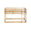 Lit mezzanine simple au-dessus d'un lit simple en bois massif avec plateau en lattes renforcées-106845160