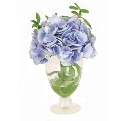 Polysilk Hydrangea Arrangement in Vase