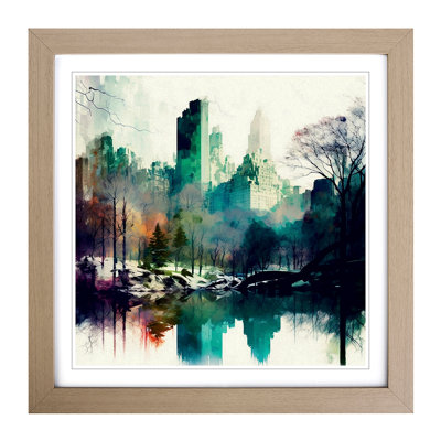 Central Park Abstract Art - Framed Print