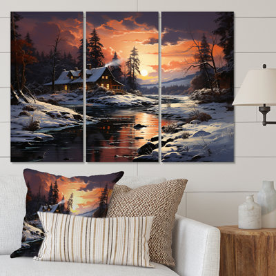 Winter Glow II sur toile, 3 pièces