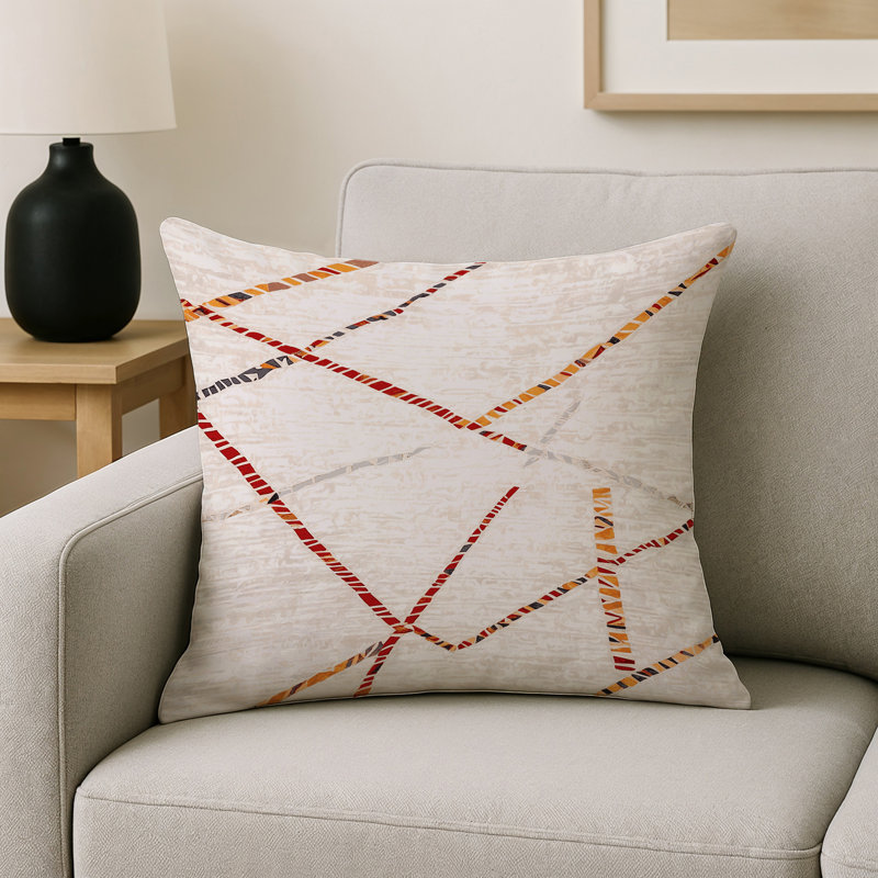 Coussin décoratif intérieur et extérieur Modern, Gris abstrait 25, Carré 20 po