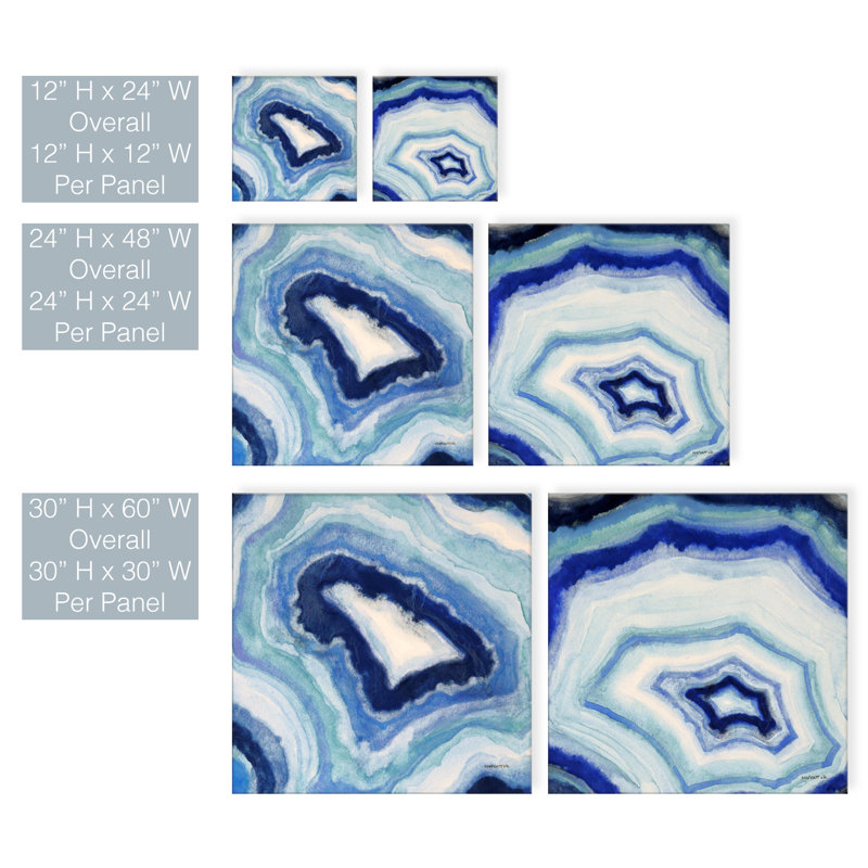 Reproduction d’art sur toile, "Ocean GEODE I/II" par Norman Wyatt Jr.-2 pièces, H 24 po x l 24 po x P 1,5 po