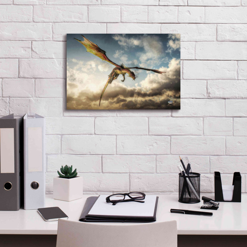 Filemn " Flying Dragon Death From Above " by Daniel Eskridge, 12" H x 18" W x 0.75" D