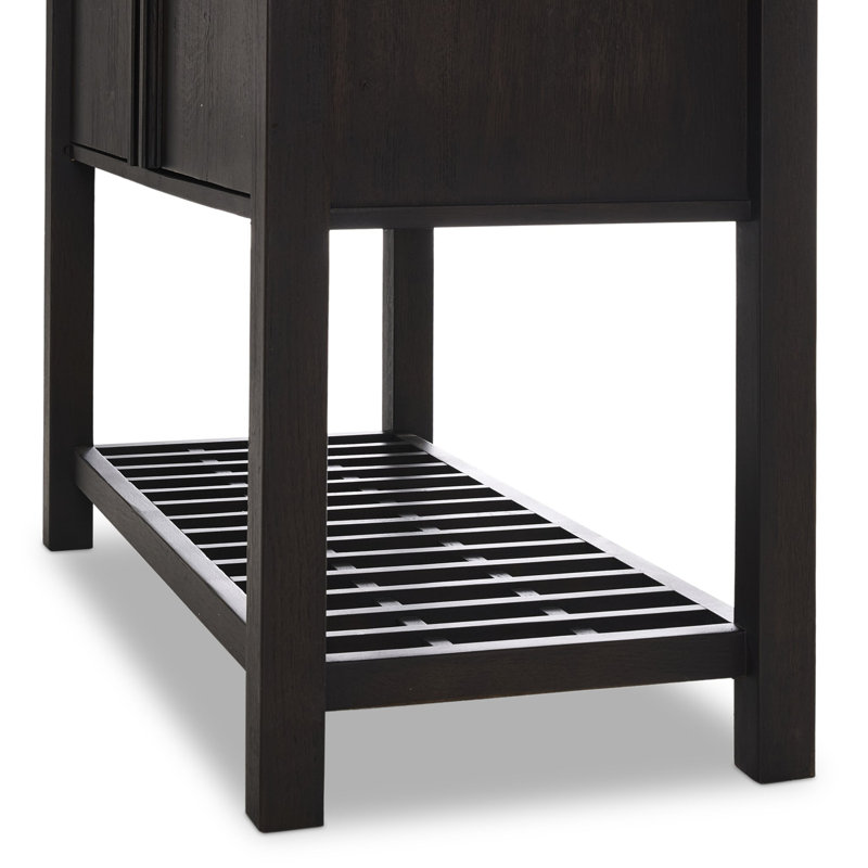 Dalton Cabinet-Aged Natural Oak, Smoked Black
