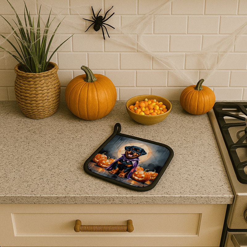 Paire de porte-pots Rottweiler Puppy Halloween