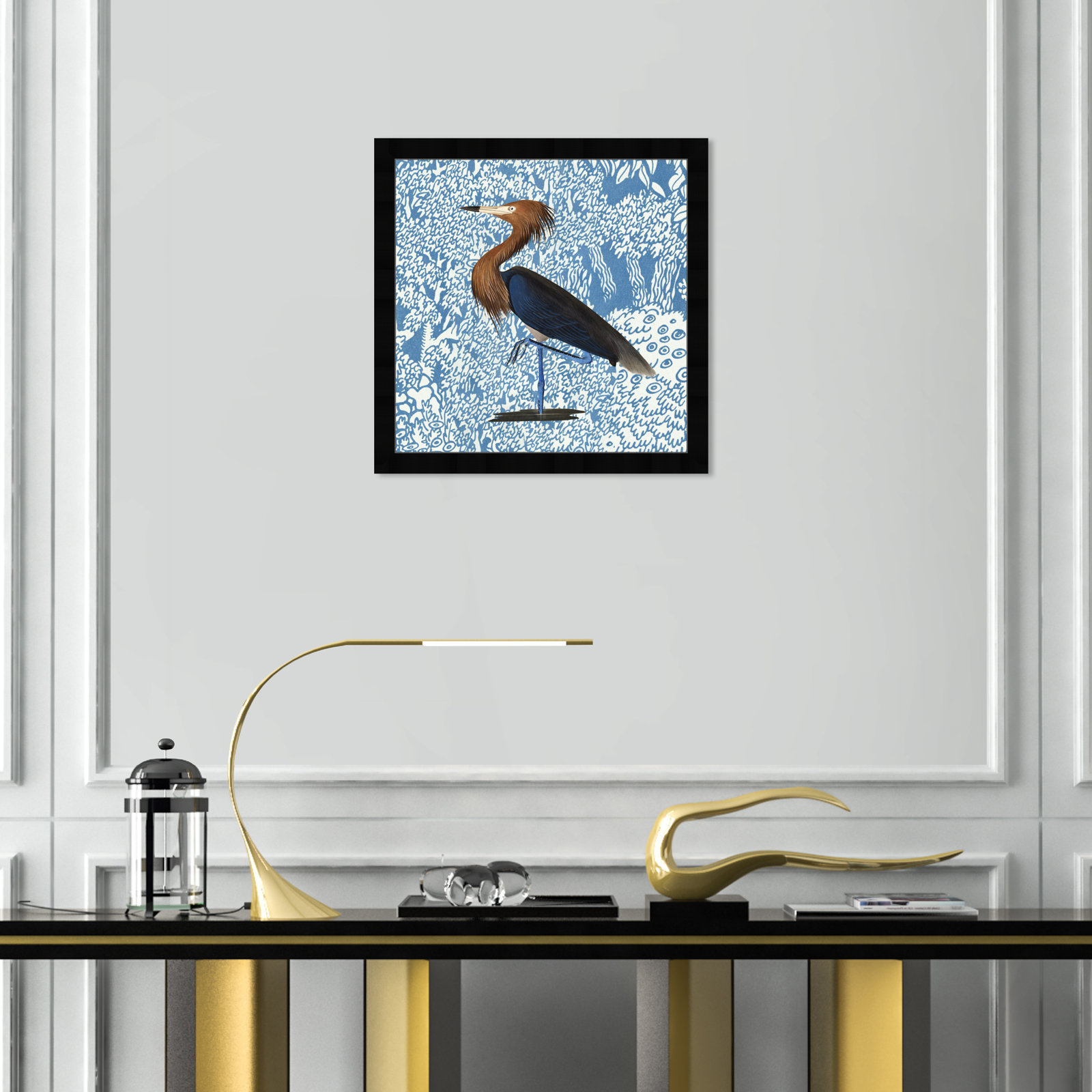 Bird Pose by Oliver Gal, 18" H x 18" W x 0.5" D, Black