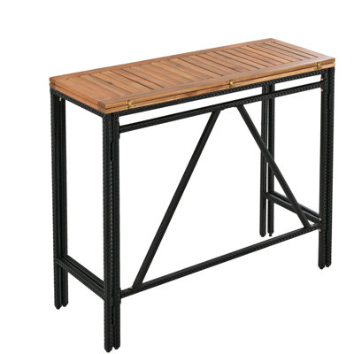 Brown 5-piece Outdoor Bar Table And Chairs Set