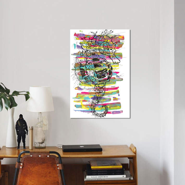 Hippocampe - reproduction sur toile, H 18 po x l 12 po x P 1,5 po, Toile tendue, Pas de tapis