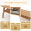 Table basse moderne Mid-Century, table basse 100% chêne massif avec étagère de rangement, table basse à 2 niveaux avec coins arrondis pour le salon-1862732800