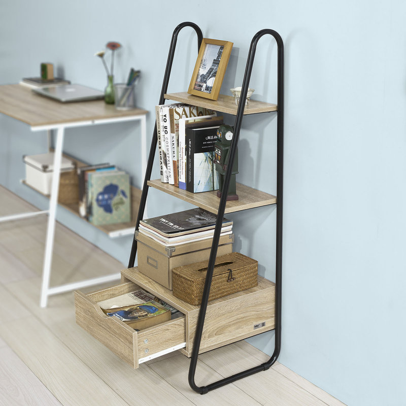 Styrkar 115cm H x 44cm W Metal Bookcase