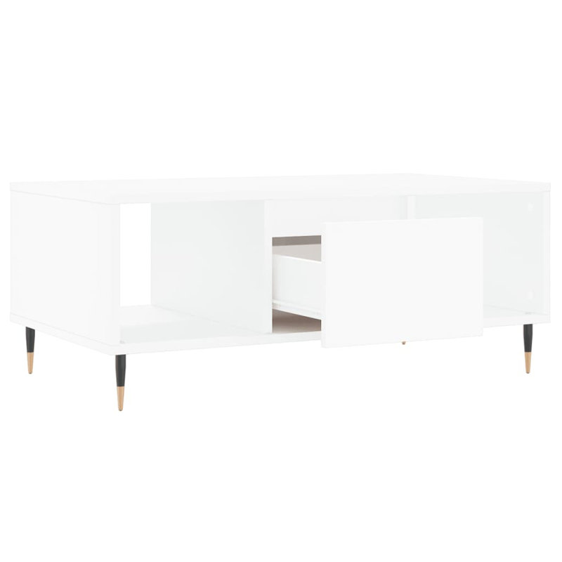 Ceda Four Leg Coffee Table with Storage, White
