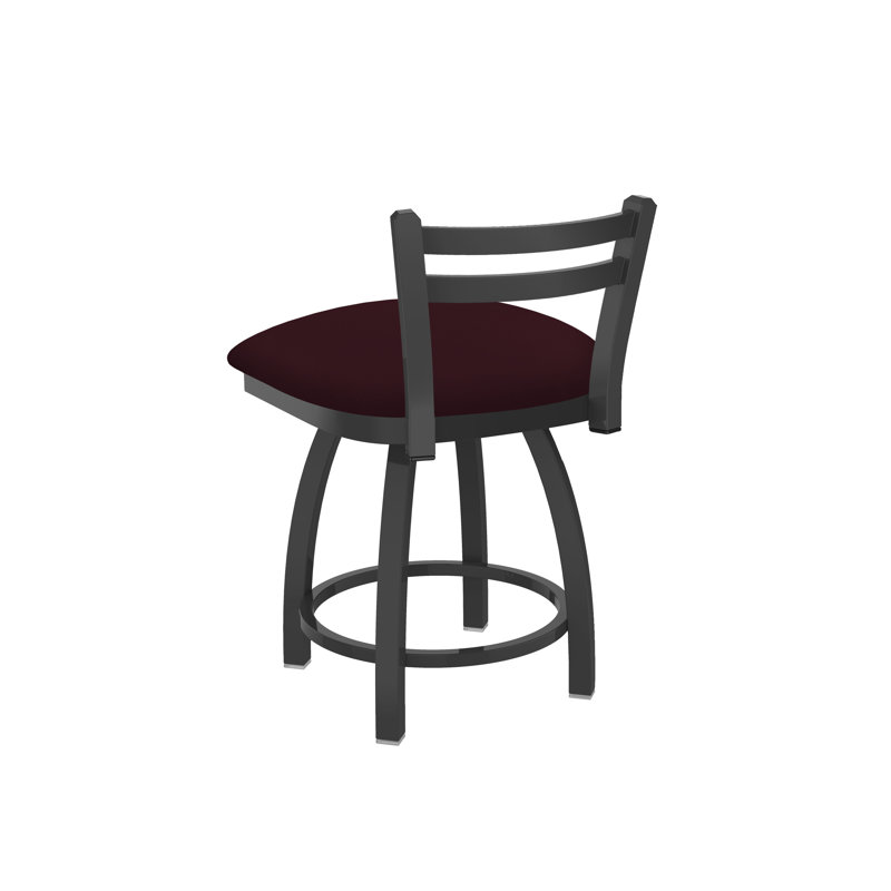 Tabouret de coiffeuse en métal Jackie, Étain, Vinyle - Canter Bordeaux