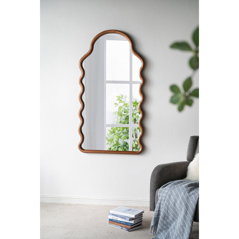 Miroir arqué en bois avec cadre unique
