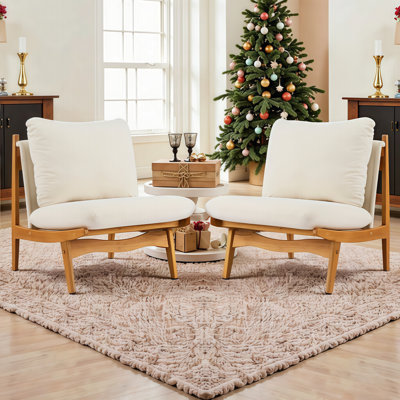 Ensemble de 2 chaises d'appoint en bois massif Scott Living Vista Mid-Century - Design intemporel moderne