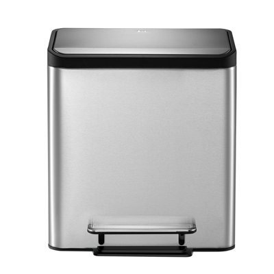Steel Step On and Odour Seal Recycling Bin - 7.93 L
