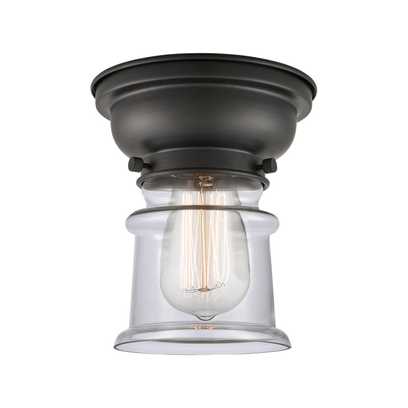 Plafonnier encastré 1 lumière 6,25 po Canton, Noir mat, Transparent, Ampoule non incluse
