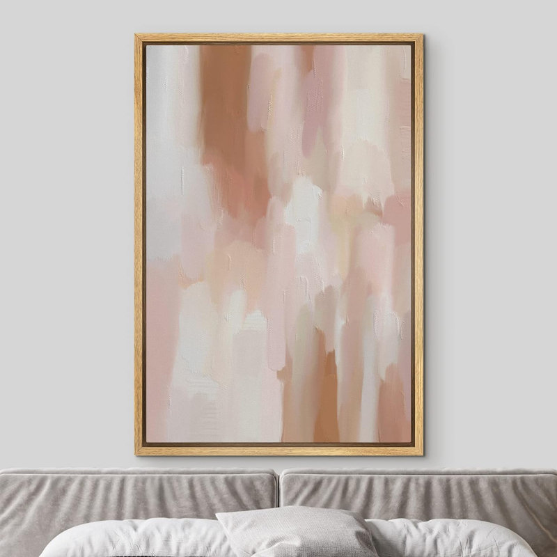 "Abstract Abstract Strokes Gray Grey Brown White Pastel Watercolors", reproduction d'art sur toile, Naturel