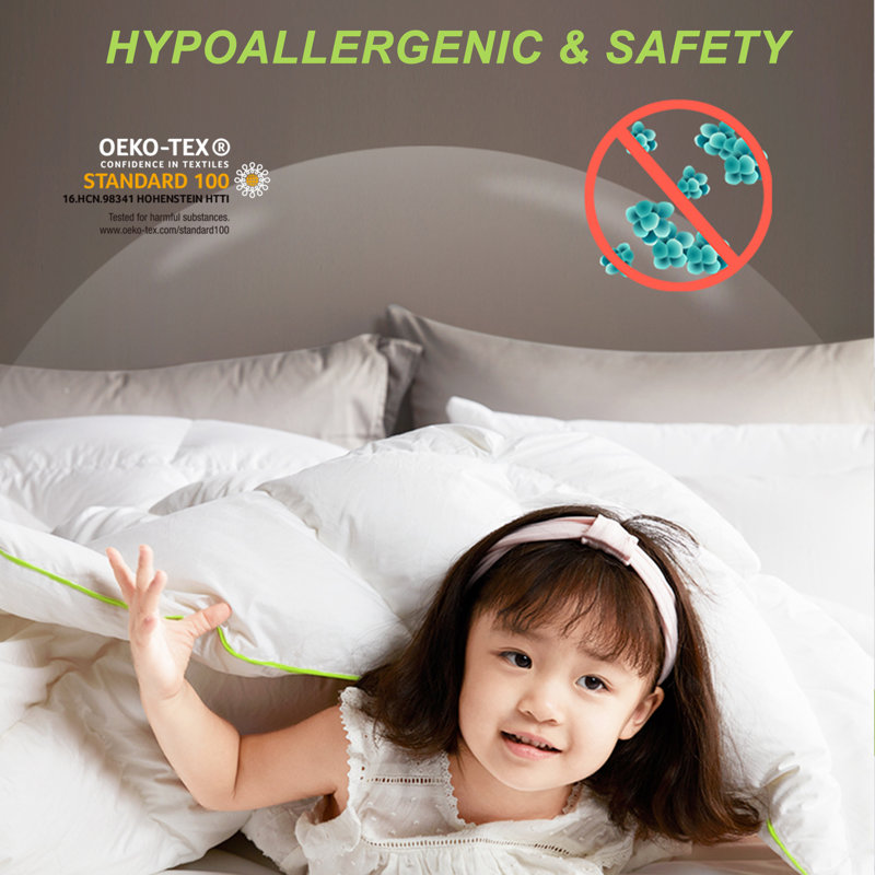 All Season Down Comforter Corner Tabs-Baffle Box Design Modal Duvet-750 Fill Power Down Feather, Twin Comforter