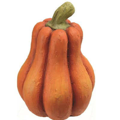 12" Orange Two-Tone Fall Harvest Artificial Pumpkin Thanksgiving Tabletop Decor