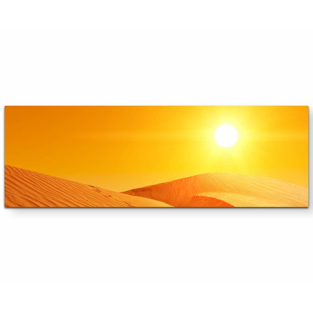 Leinwandbild Sonnenuntergang über den Sanddünen der Sahara – Tunesien